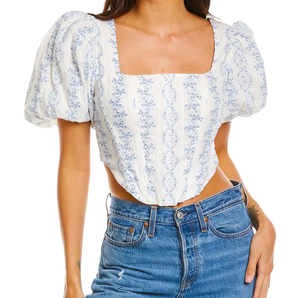 SAYLOR Korey Cotton Corset Top | Size S